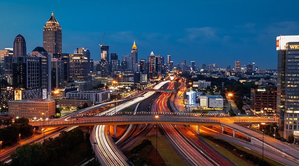 atlanta city landscape at night