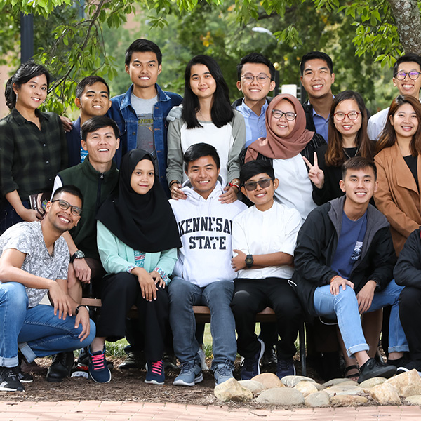 group of international students