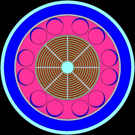 Core reactor pipe cooled