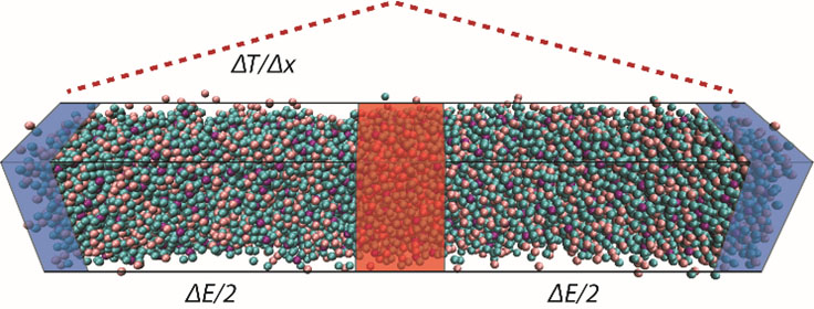 Simulation structure of LiF-ThF4 during RNEMD.