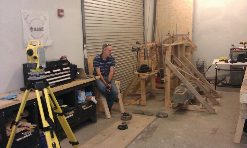 Using a total station to measure deflections.