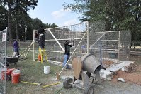 Cement mixer used to help make concrete, speeding the process to complete foundation