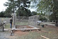 Cement mixer used to help make concrete, speeding the process to complete foundation