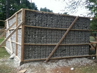 Rubble filled in all four walls