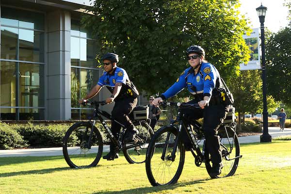 campus police on bicycles