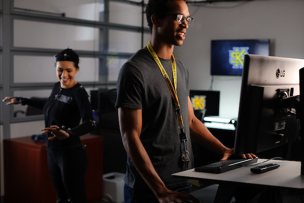 two students in computer lab