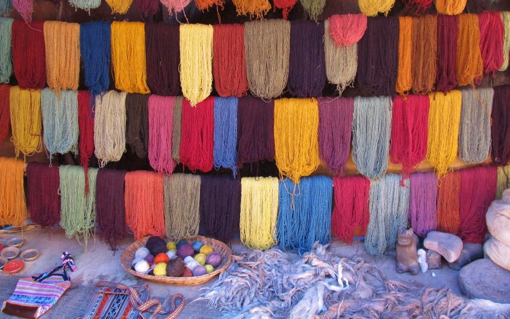 Category: Cultural Identity - Third Place  / Category: Cultural Identity - Third Place "Dyed Alpaca Fleece Yarn" Katherine Tanko Peru 