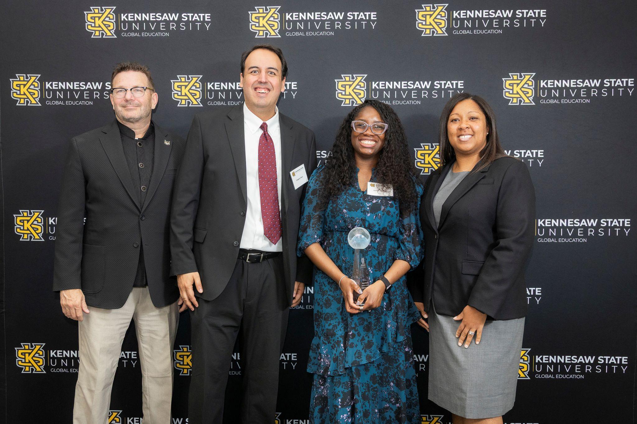 International Achievement Awards and Scholarship Ceremony 2026 / Award winner with Sheb True, Gregory Paul, and Tara McDuffie. 