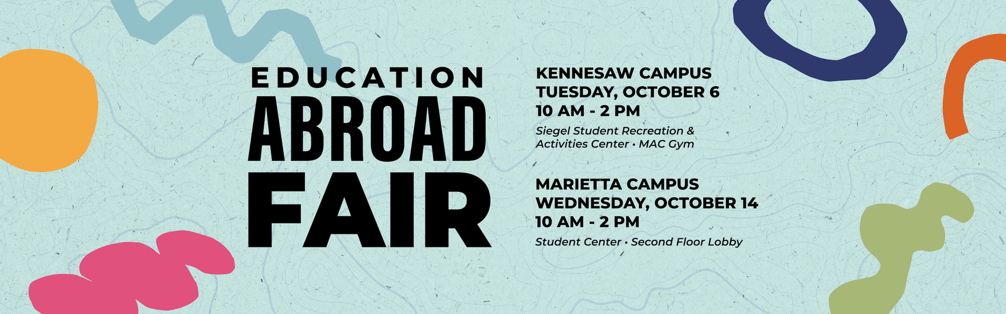 Graphic displaying Education Abroad Fair information.