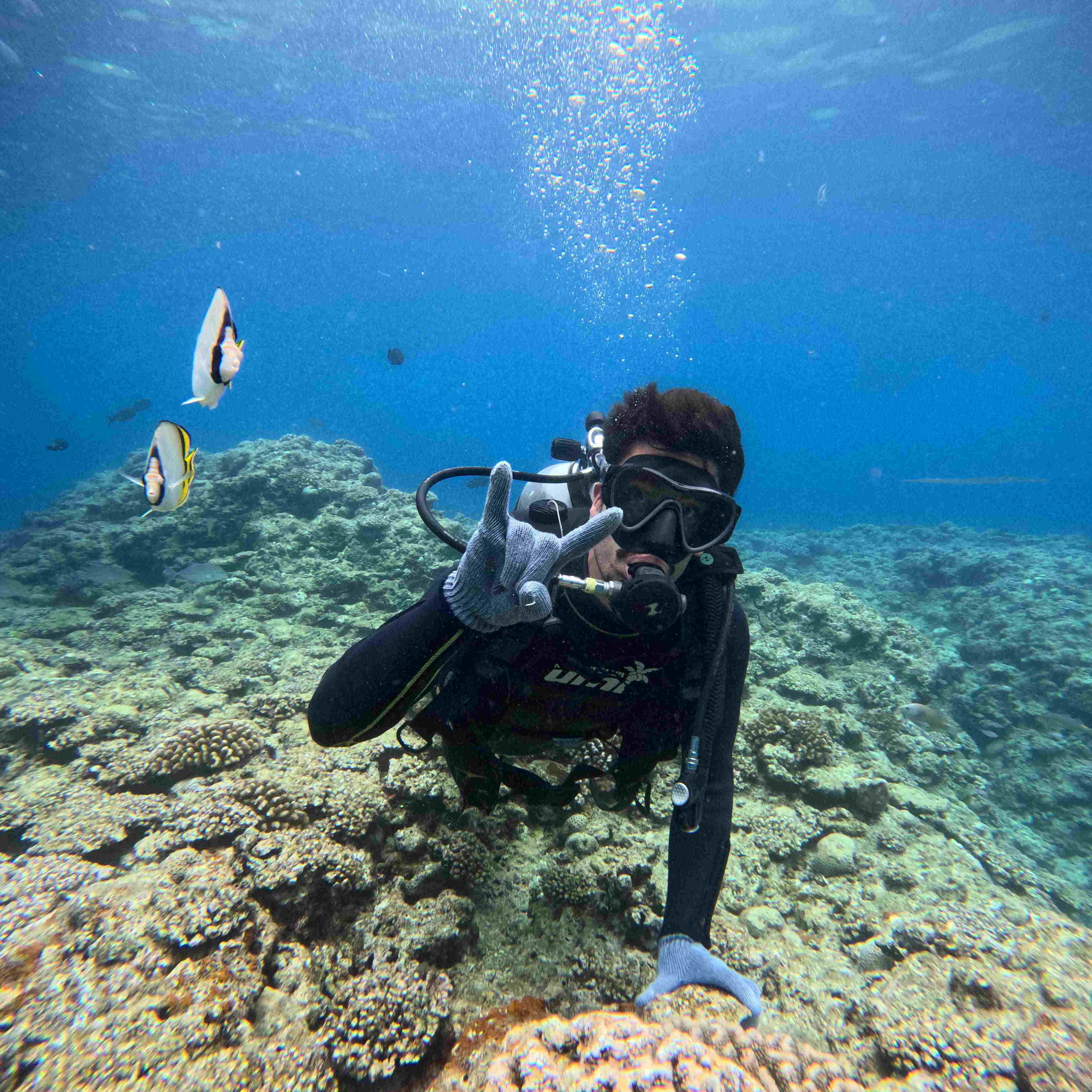 student scuba diving