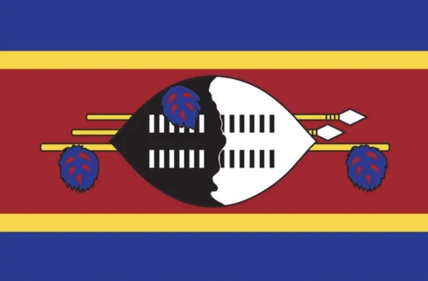 Eswatini flag, officially the Kingdom of Eswatini and formerly known as Swaziland, is a small landlocked country in Southern Africa bordered by South Africa and Mozambique