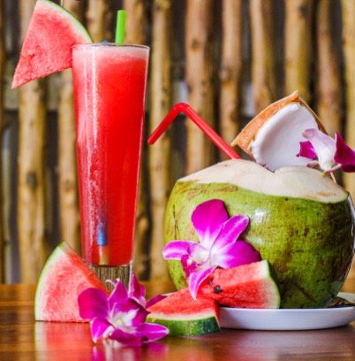 watermelon and coconut Thai beverages