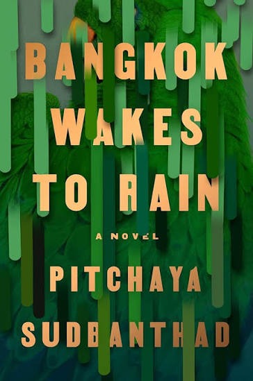 green and gold bookcover for bangkok wakes to rain