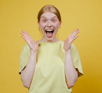 girl looking surprised