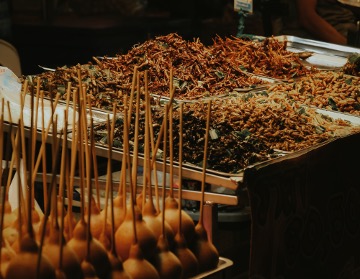 Containers of Tai food for people to purchase