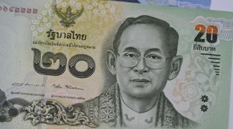 Image of a 20 baht paper bill from Thailand