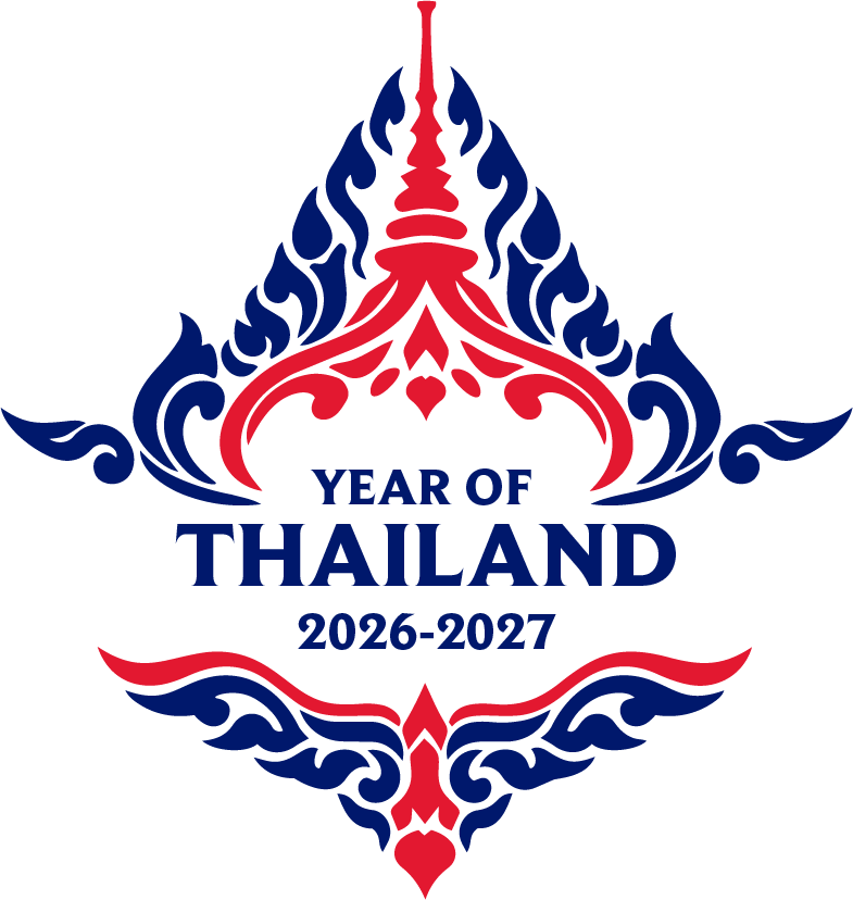 blue and red year of thailand logo