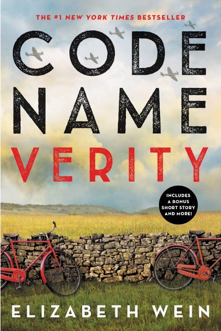 cover of the book code name verity with old fashioned bicycles on the front