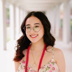 a picture of ashley: a korean woman with glasses