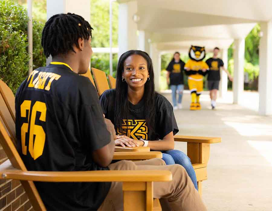 flight students talking outside