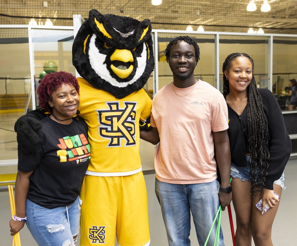 KSU Students posing at the Juneteenth festival.