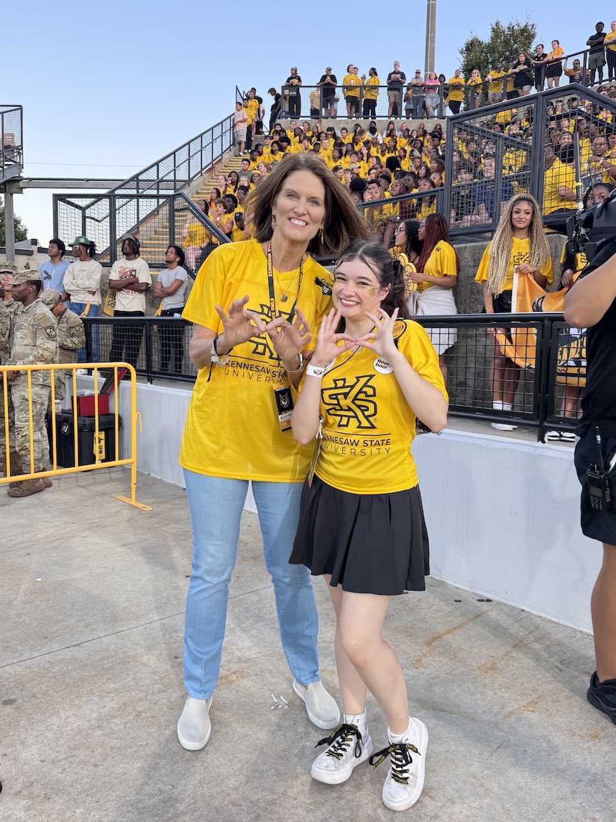 Kai-lin with president Schwaig