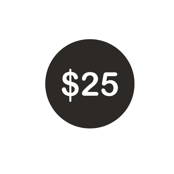 the parking fee is $25