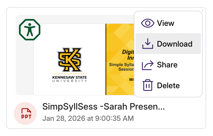 Export menu in DocHub