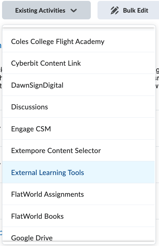 External Learning Tools