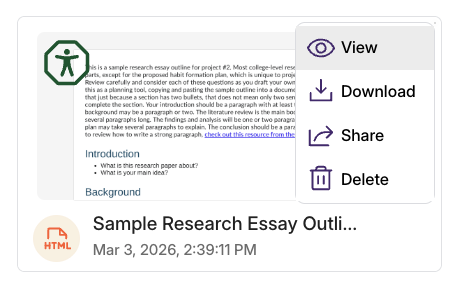 Hover over the item and click view