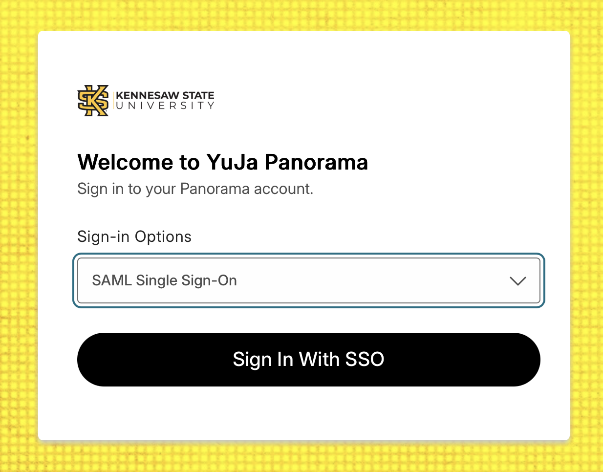 Click the Sign in with SSO button