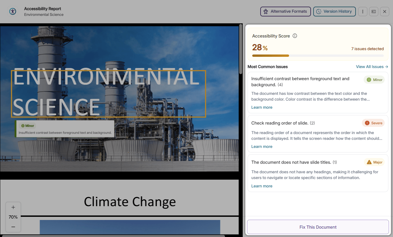 New At a glance issue view.