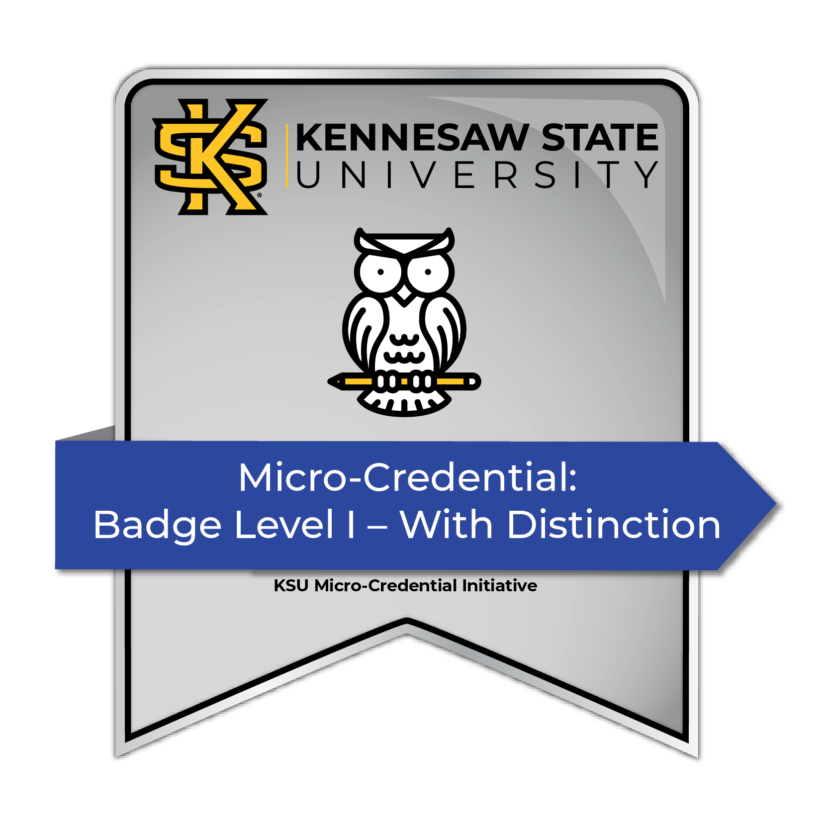 An example of a level 1 Micro-credential badge with distinction