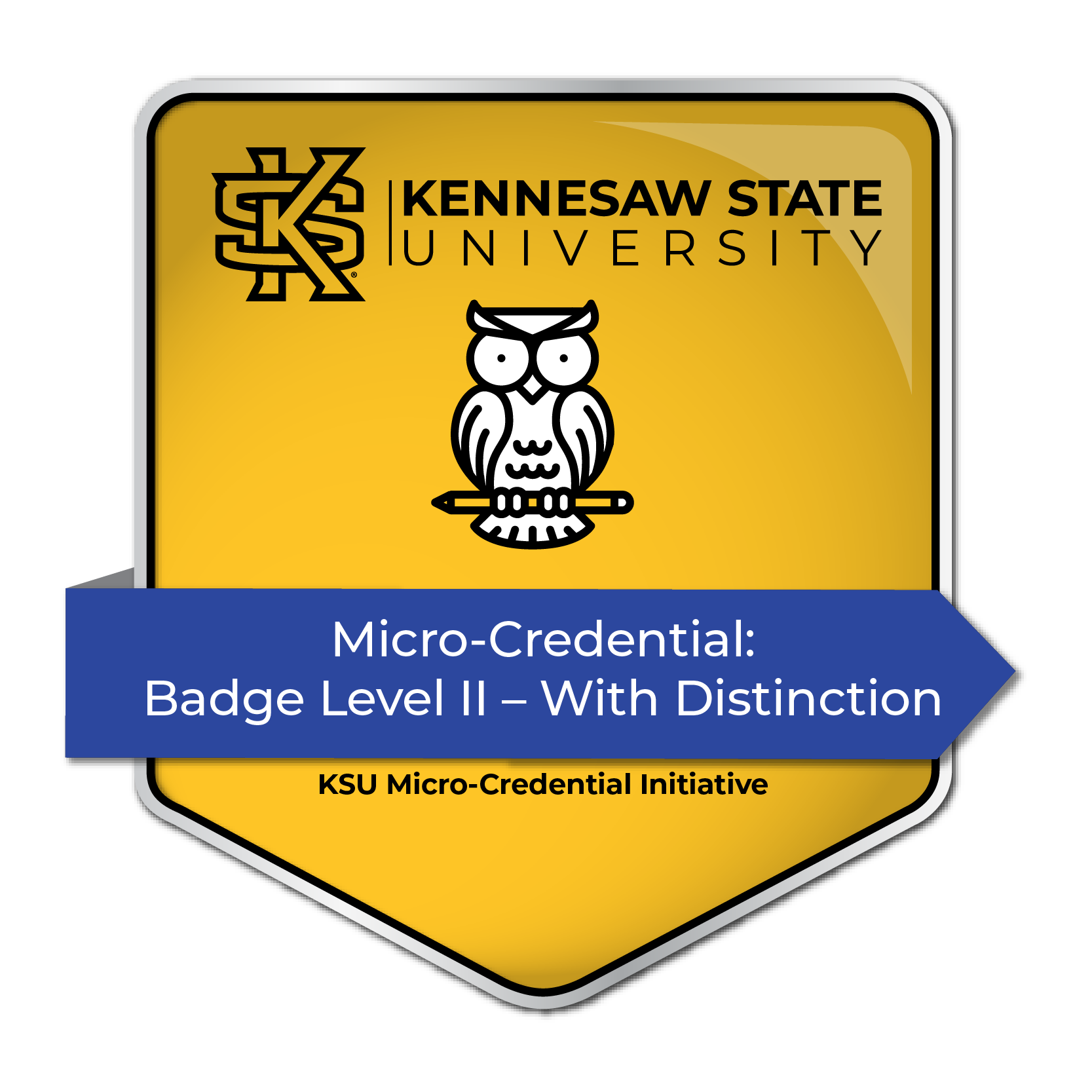 An example of a level 2 Micro-credential badge with distinction