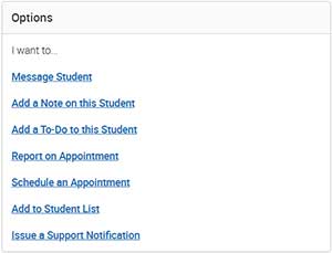 screen shot of alternative options