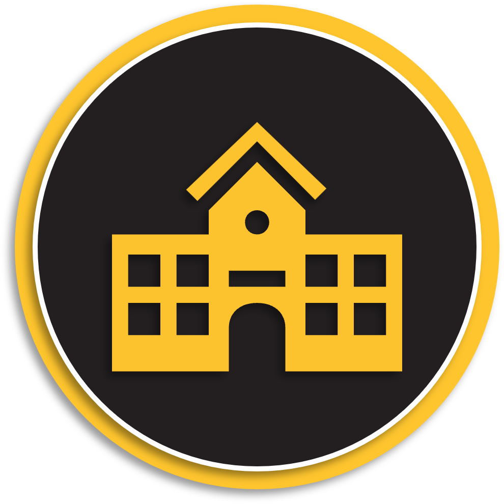 Icon of a school building.