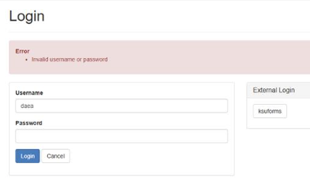 login error box - states invalid username or password