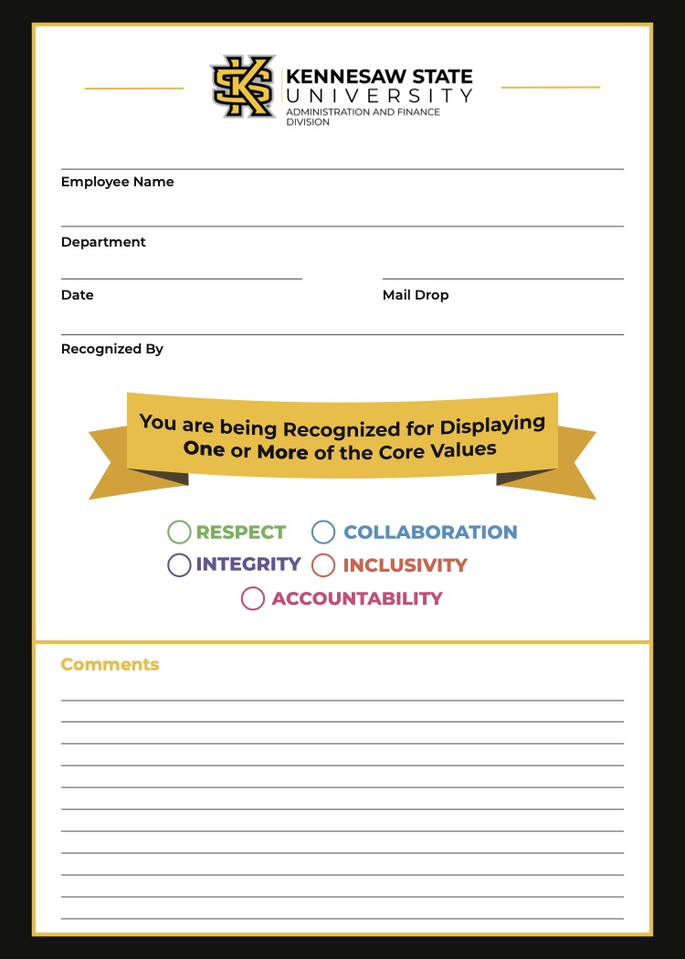 Kudos Card Back