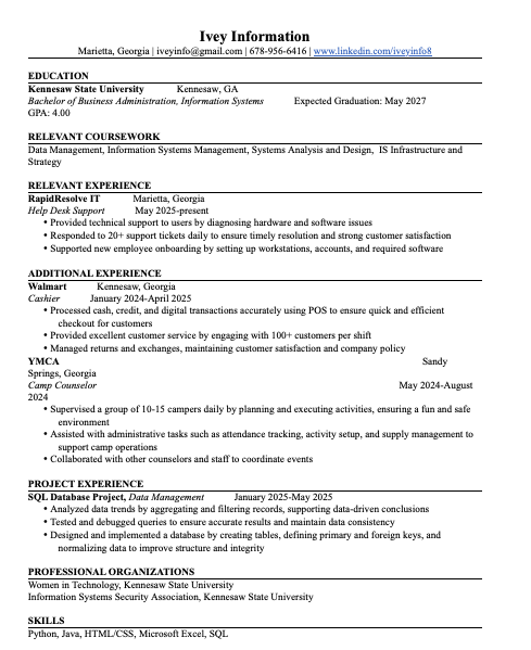Picture of Human Services Resume