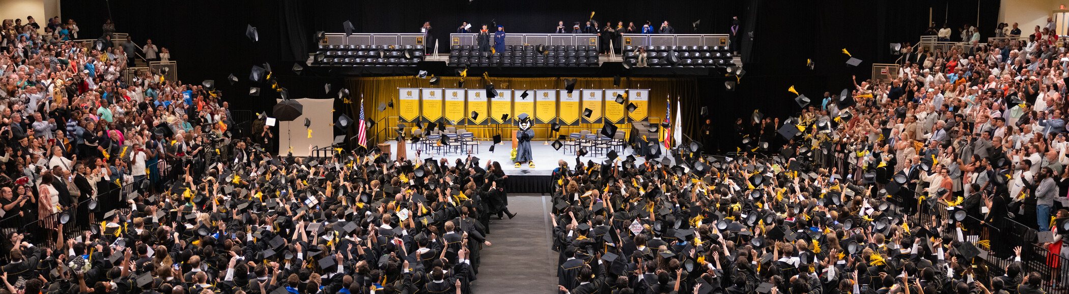 commencement graduation cap toss