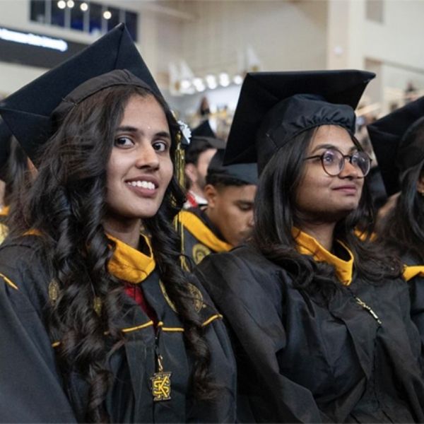grad students at commencement