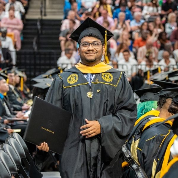 graduate student at commencement