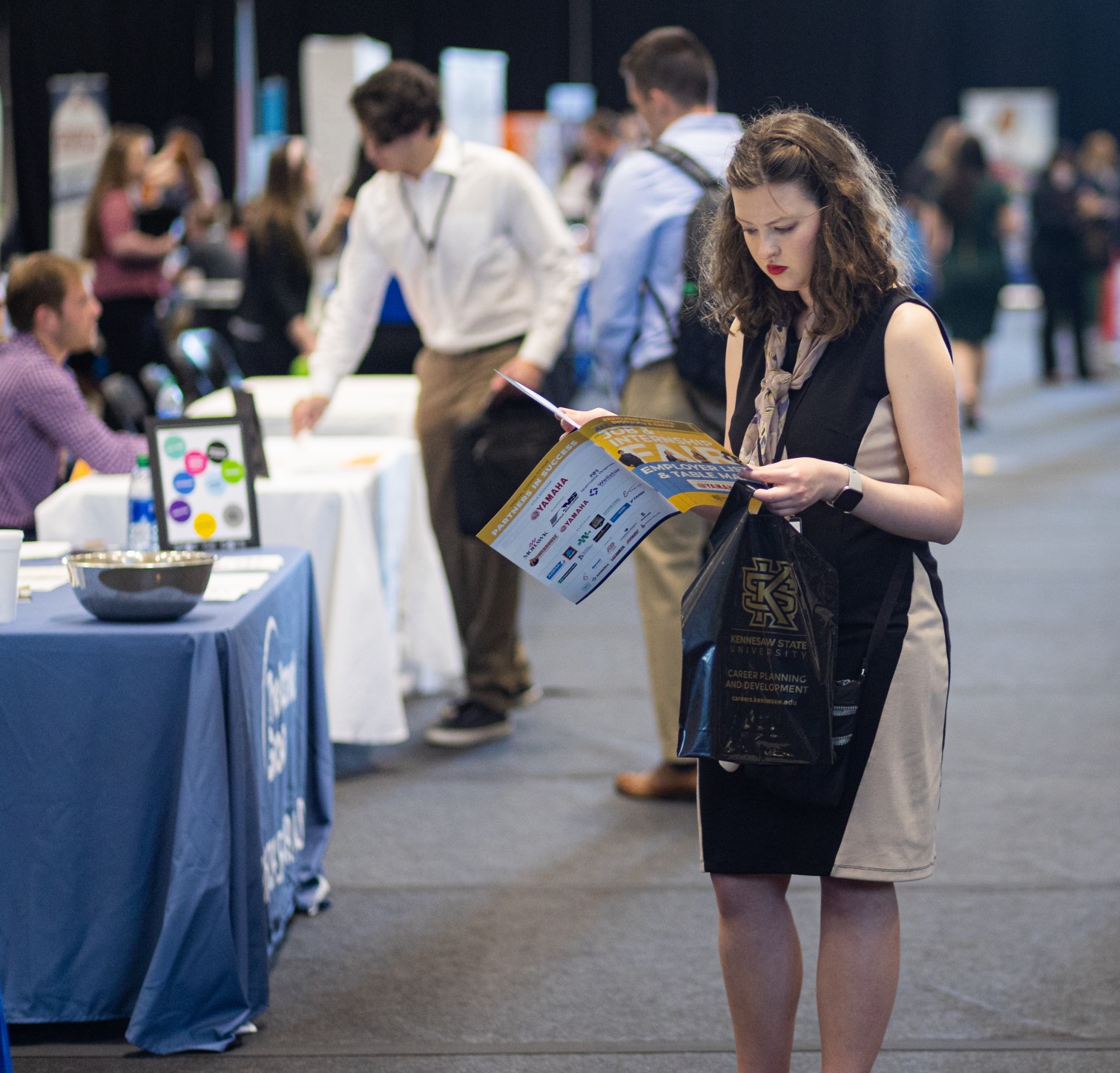 student at a job fair