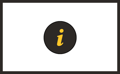 Screenshot of a hoverable information icon, a gold leter i on a black circle