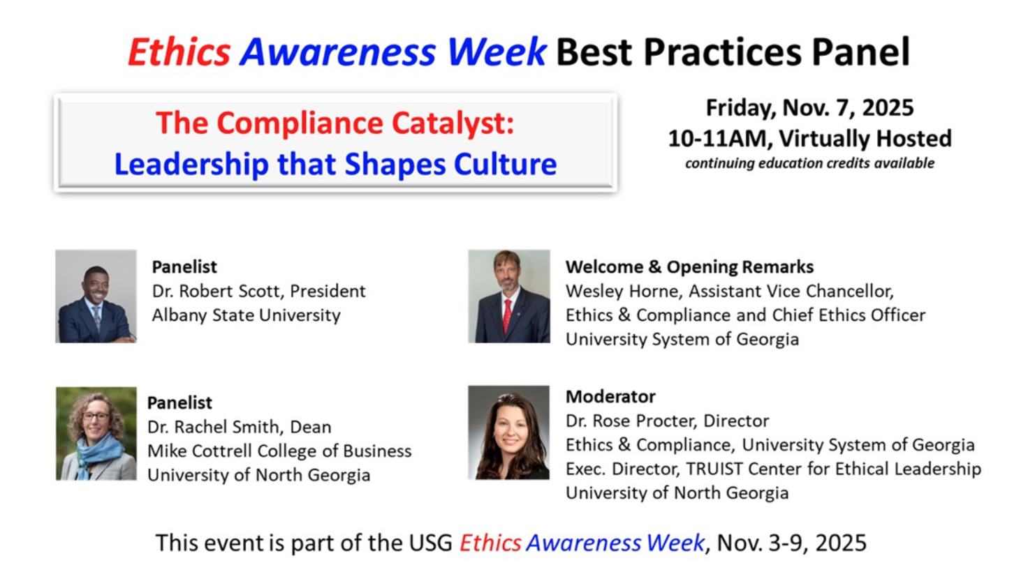 ethics awareness week best practices panel