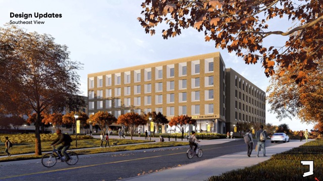 digital rendering of the exterior of summit 2 residence hall