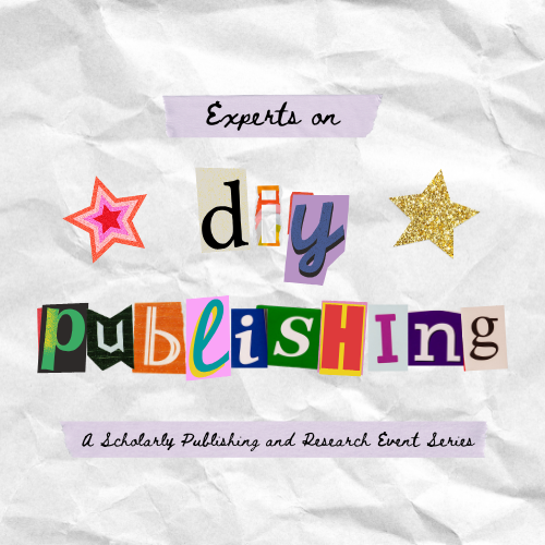 Decorative graphic. Experts on DIY Publishing - a scholarly publishing and research event series