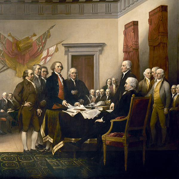 A painting of the Founding Fathers of the United States