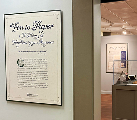 The pen to paper exhibit entrannce at sturfis library