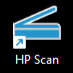 A desktop icon - a scanner with "HP Scanner" text under.
